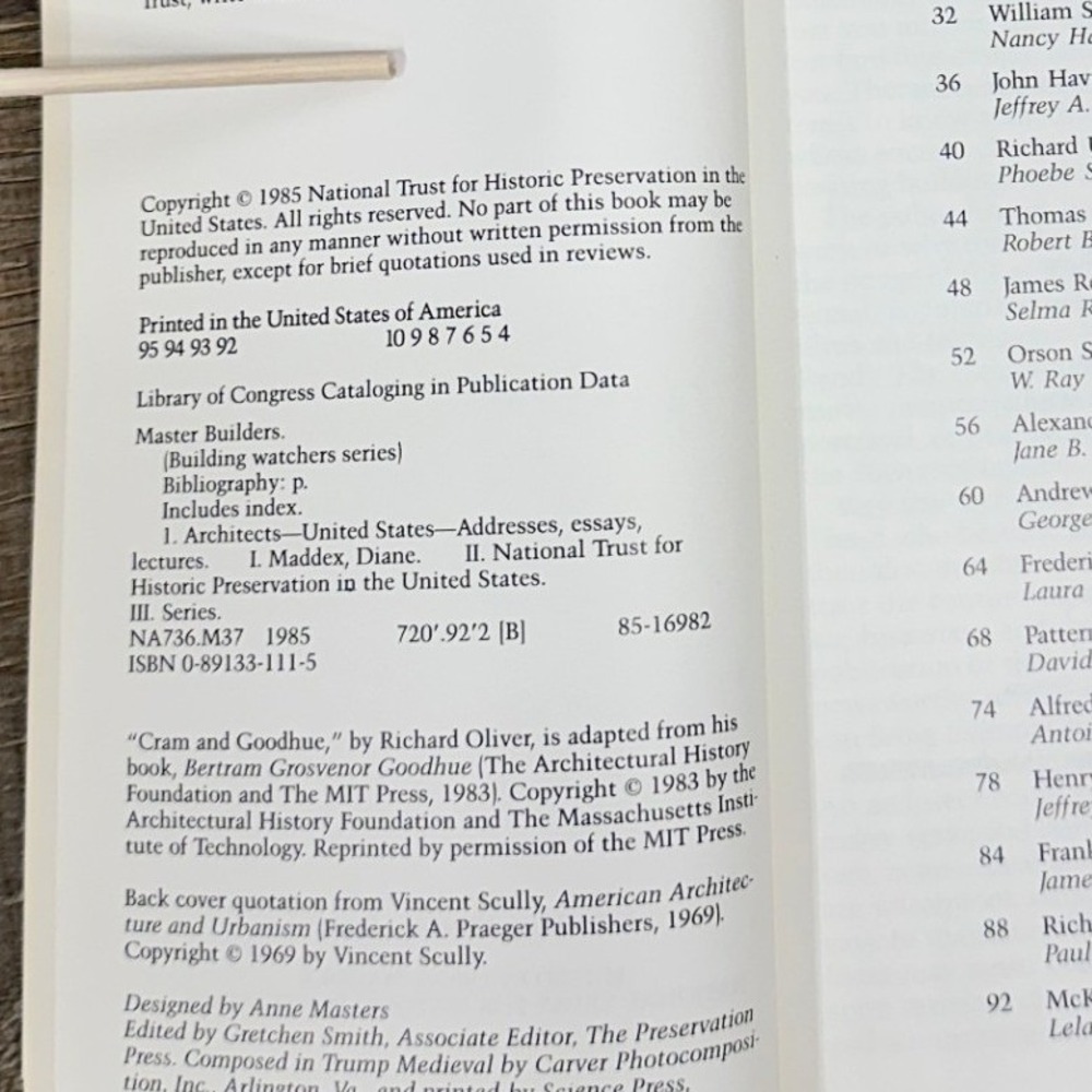 Master Builders Guide to Famous American Architects 1985 Building Watchers Book - Picture 4 of 5